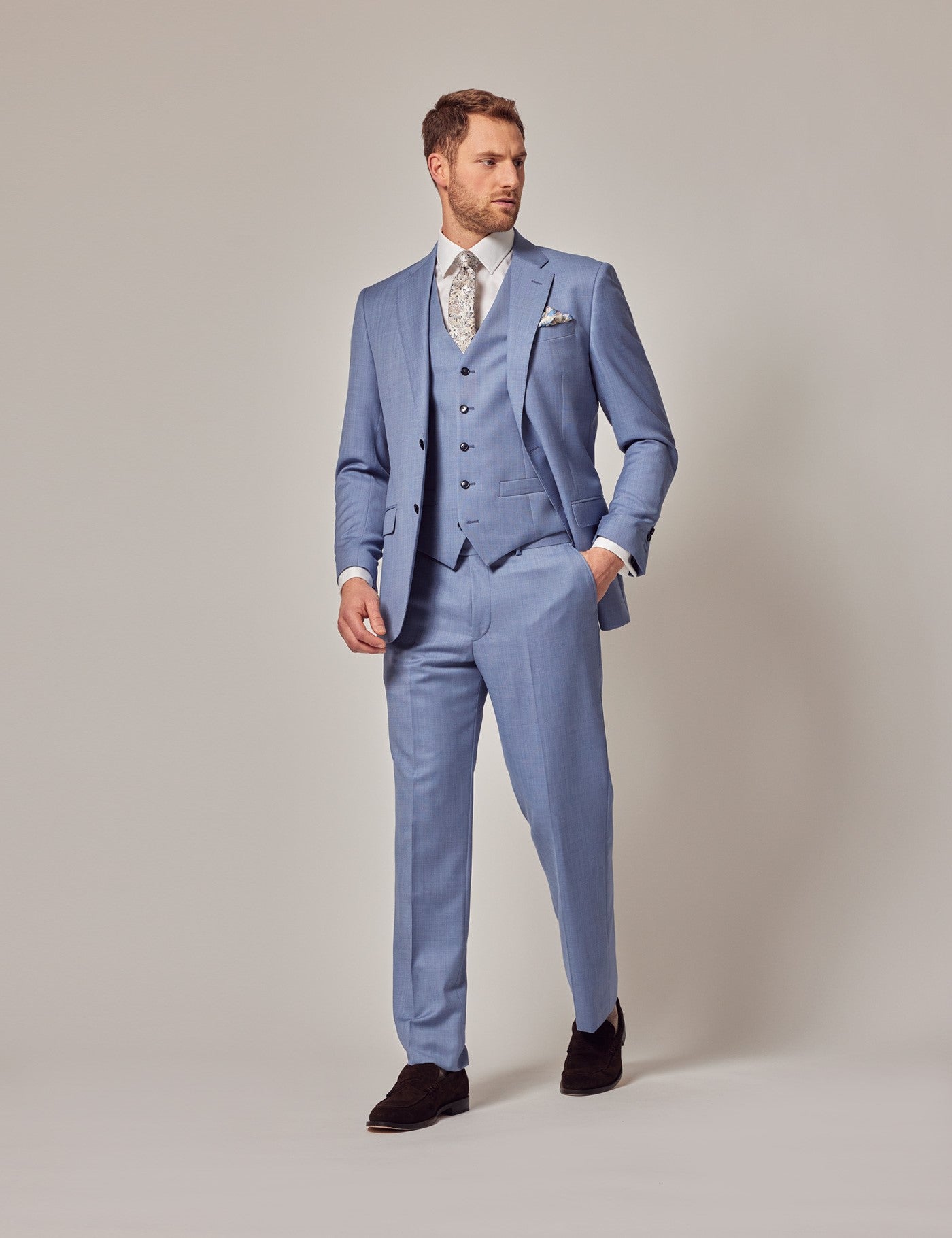 3-Piece Notched Lapel Casual Suit