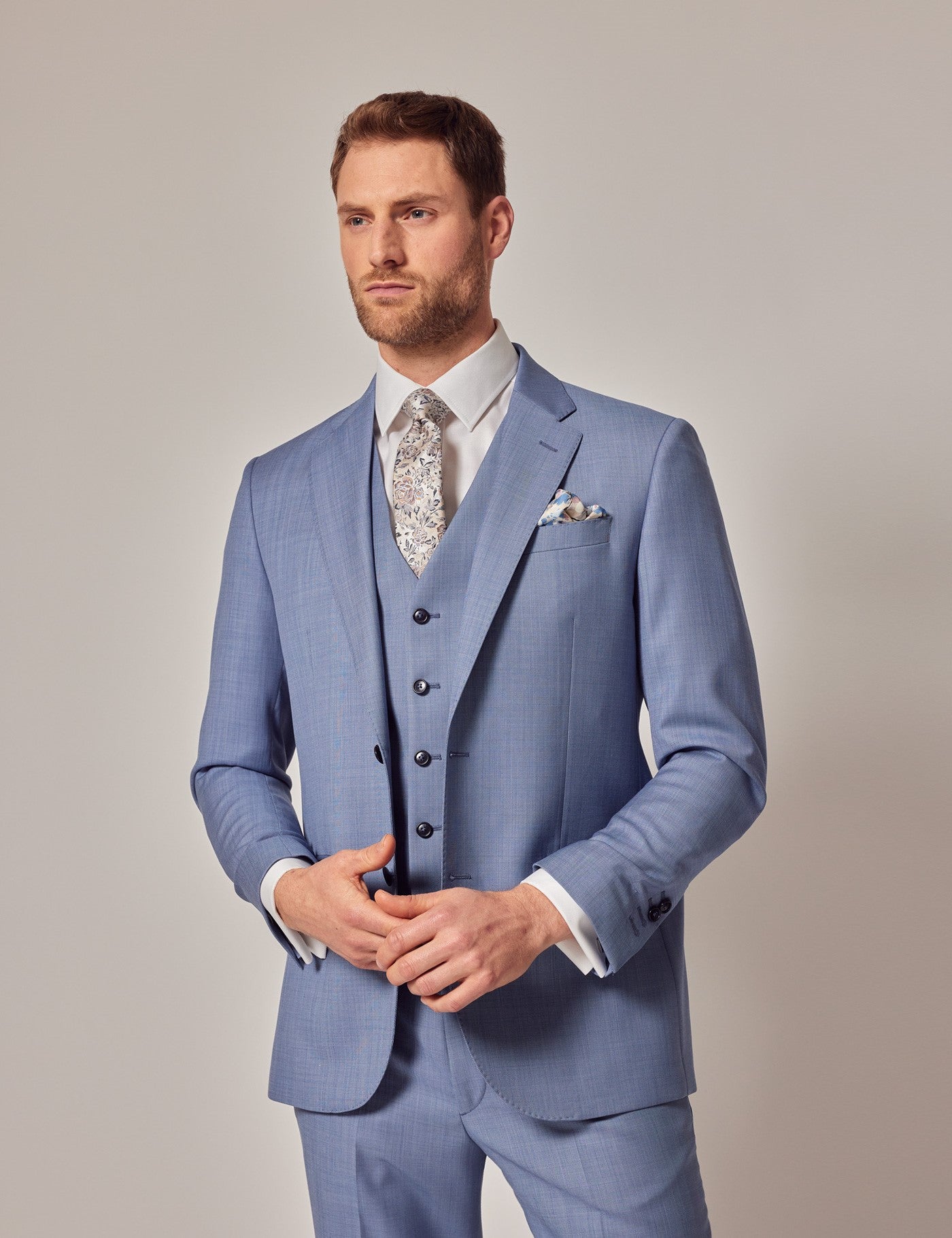 3-Piece Notched Lapel Casual Suit