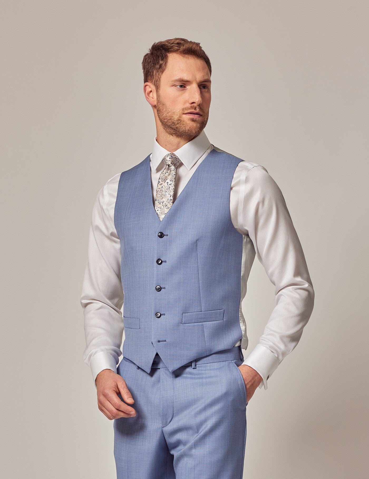 3-Piece Notched Lapel Casual Suit