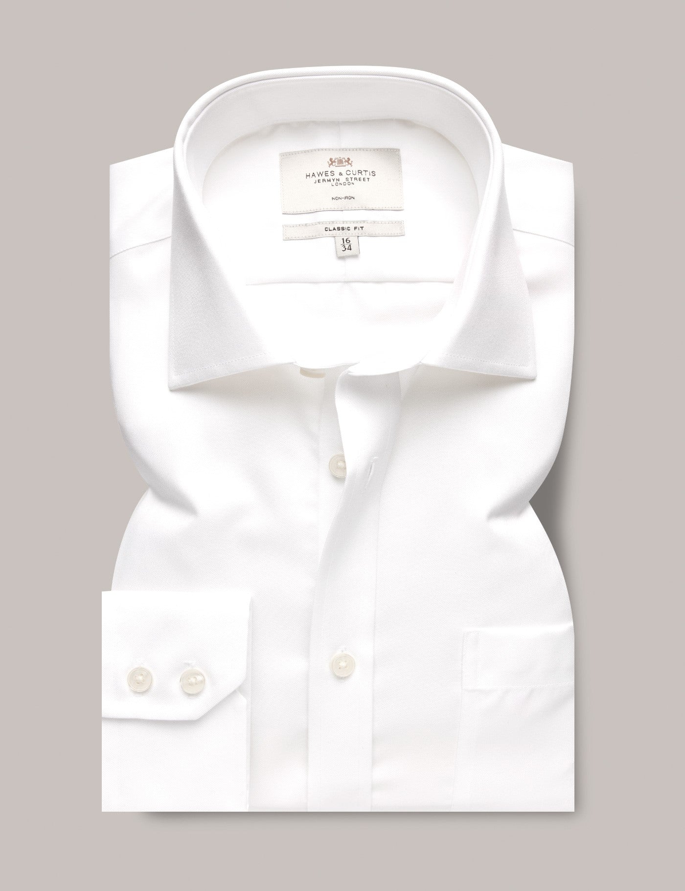 White Classic Twill Shirt & Breast Pocket