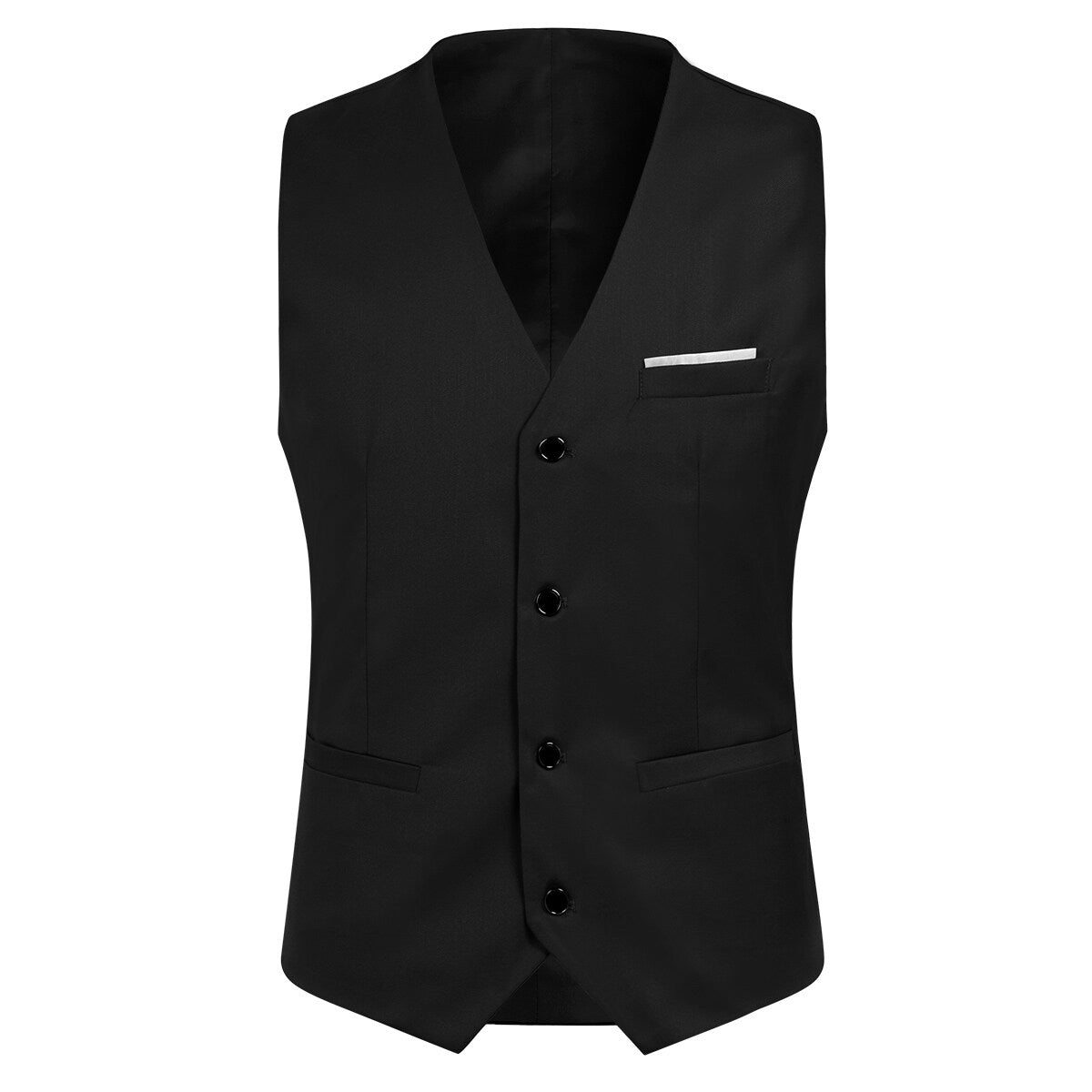 New 3-Piece Slim Fit One Button Fashion Black Suit