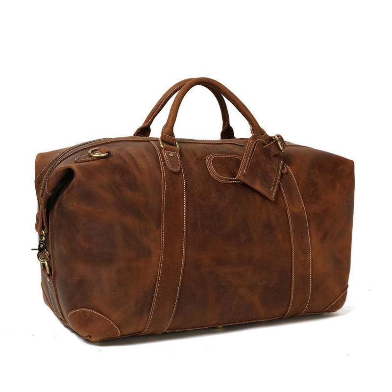 Men Large Tote Weekend Bag Cowhide Duffle Bag Travel Bag