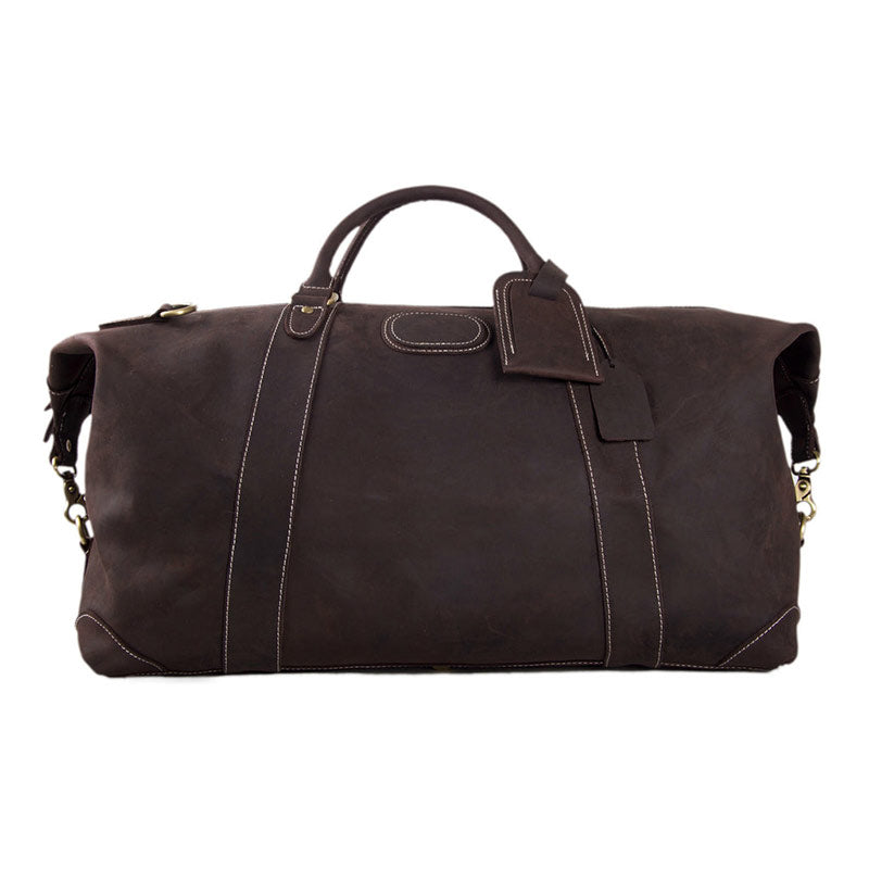 Men Large Tote Weekend Bag Cowhide Duffle Bag Travel Bag