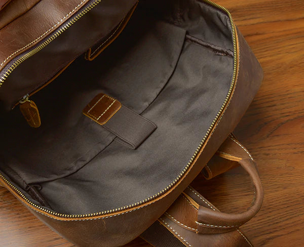 Full Grain Leather Men Backpack Handmade Travel Backpack Laptop Backpack