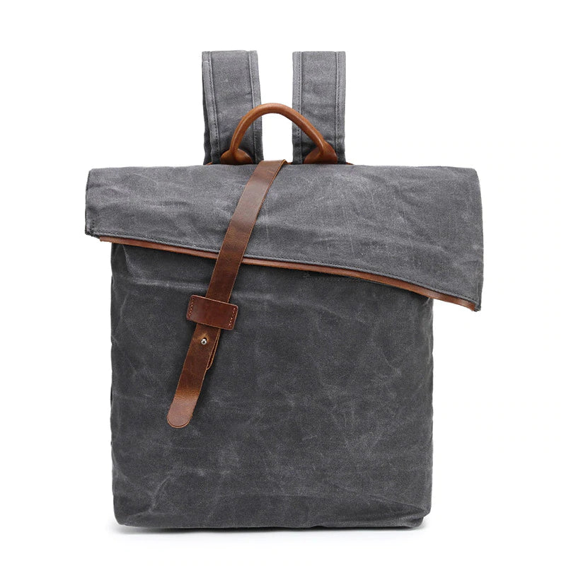 Waxed Canvas Backpack Rucksack Handmade School Backpack Hiking Bag