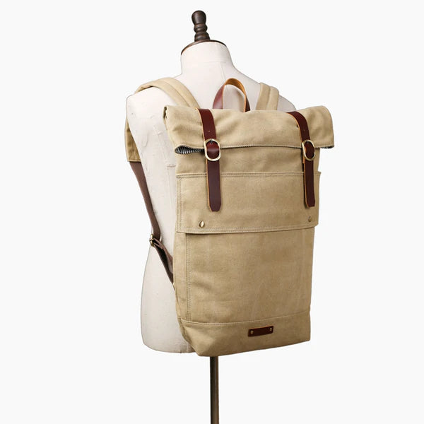 Roll Canvas Backpack Travelling Backpack Weekend Bag