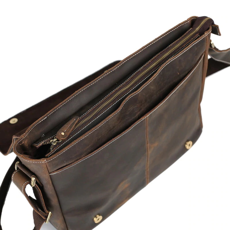 Handmade Vintage Leather Messenger Bags, Men Leather Shoulder Bags