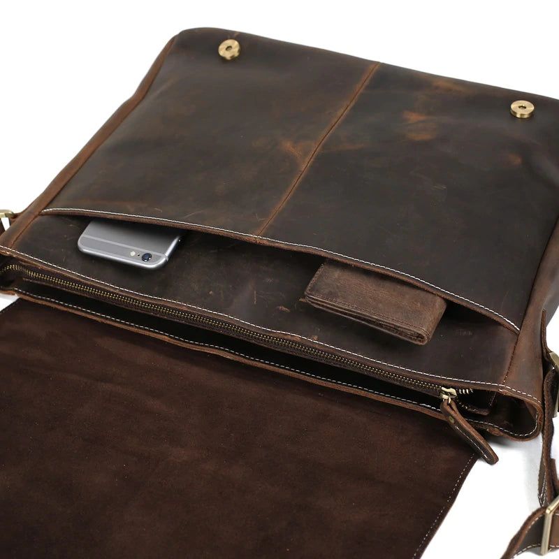 Handmade Vintage Leather Messenger Bags, Men Leather Shoulder Bags