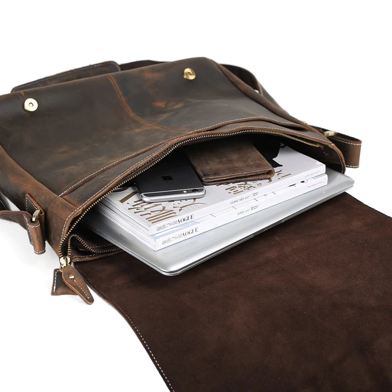 Handmade Vintage Leather Messenger Bags, Men Leather Shoulder Bags