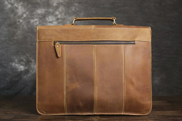 Vintage Moca Mens Leather Briefcase, Leather Messenger Bags