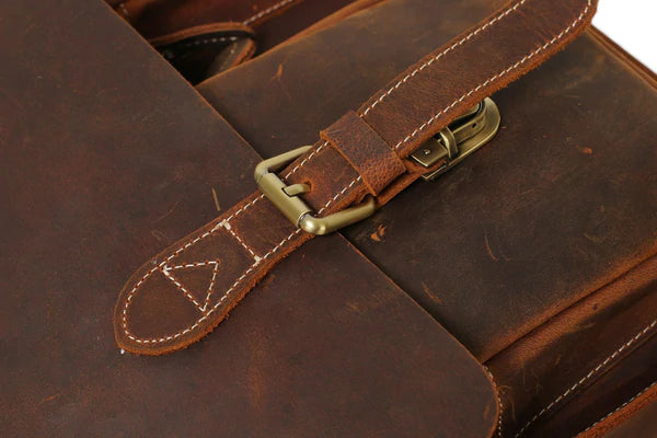 Handmade Genuine Leather Laptop Briefcase, Top Grain Business Handbag, Men's Messenger Bag