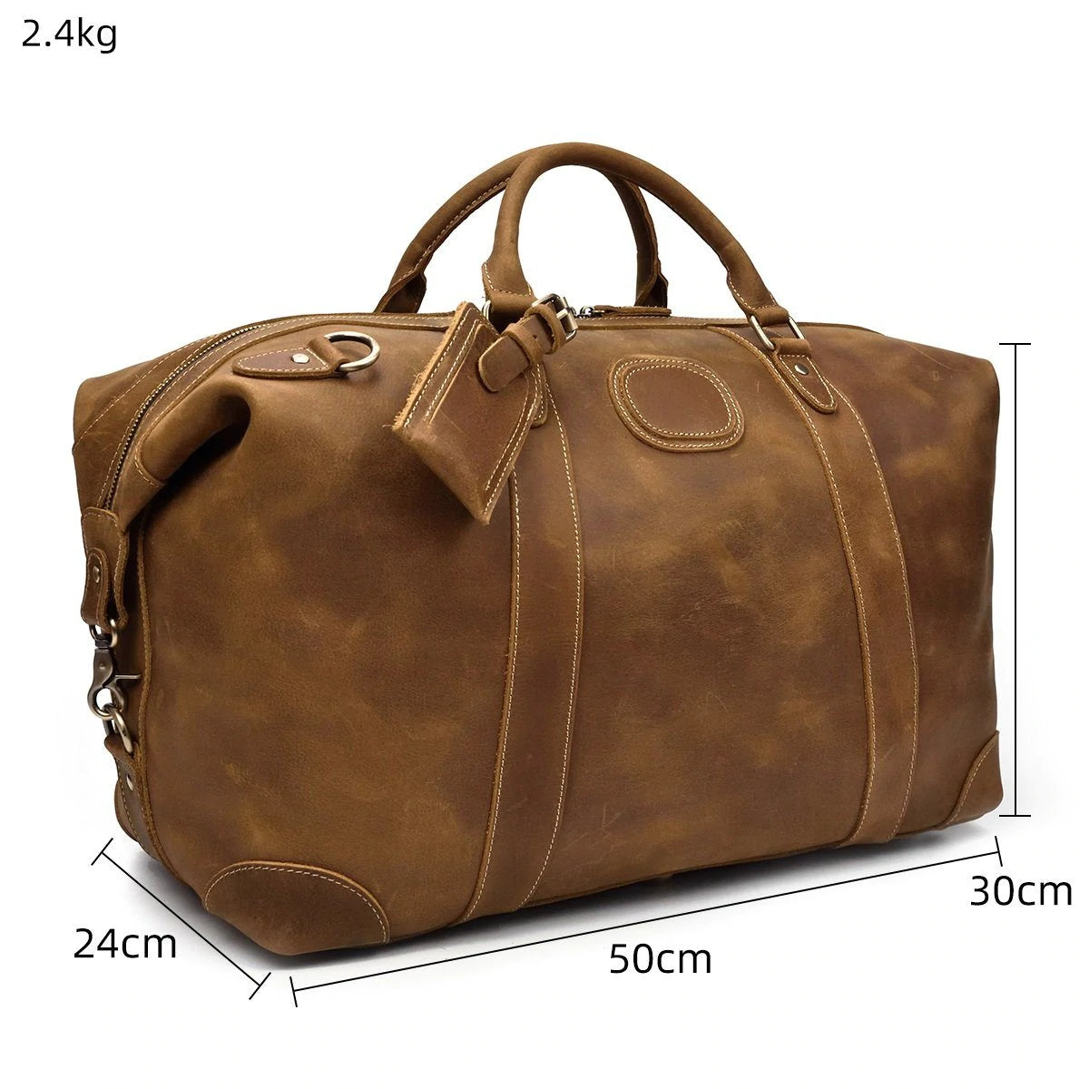 Handmade Top Grain Leather Travel Duffle Bags Designer Overnight Bag Men's Gym Bag