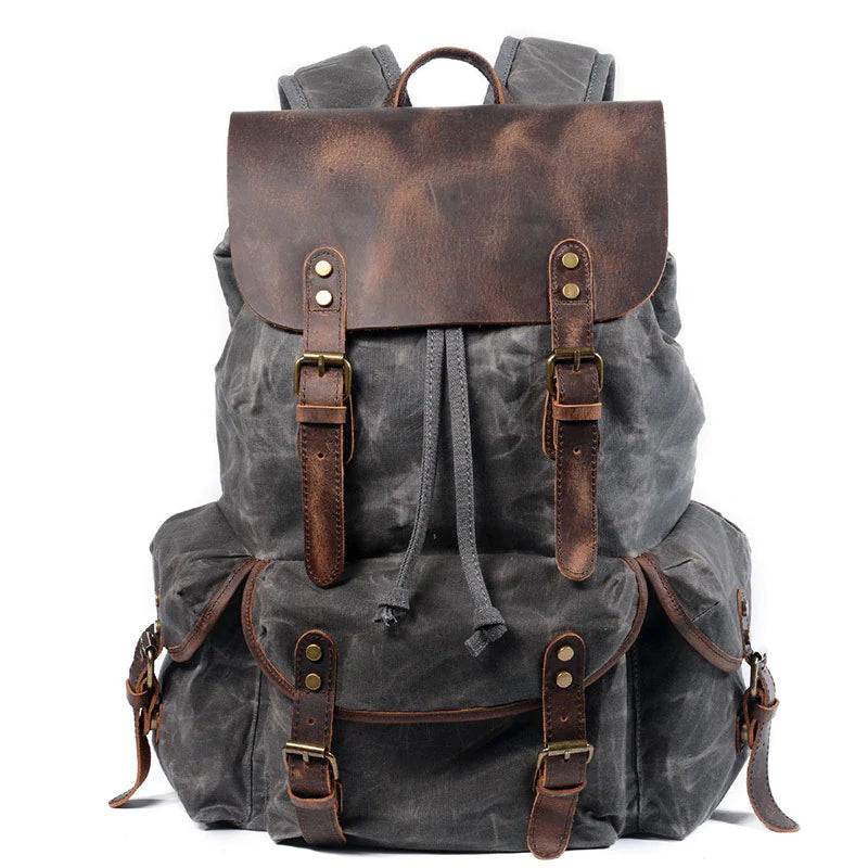 Waxed Canvas Waterproof Drawstring Backpack Unisex