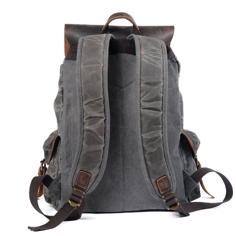 Waxed Canvas Waterproof Drawstring Backpack Unisex