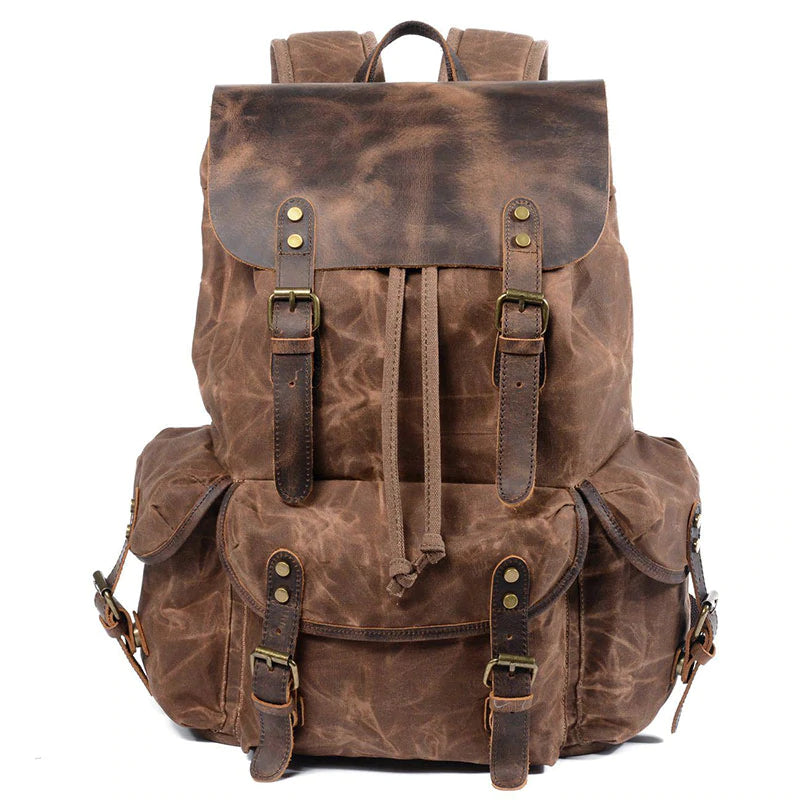 Waxed Canvas Waterproof Drawstring Backpack Unisex