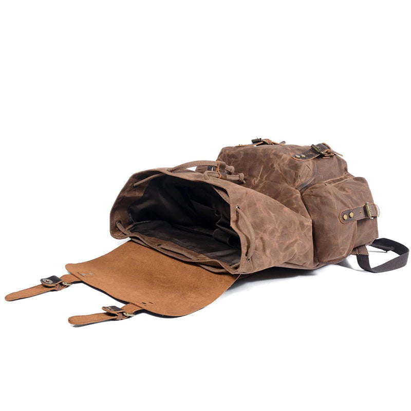 Waxed Canvas Waterproof Drawstring Backpack Unisex