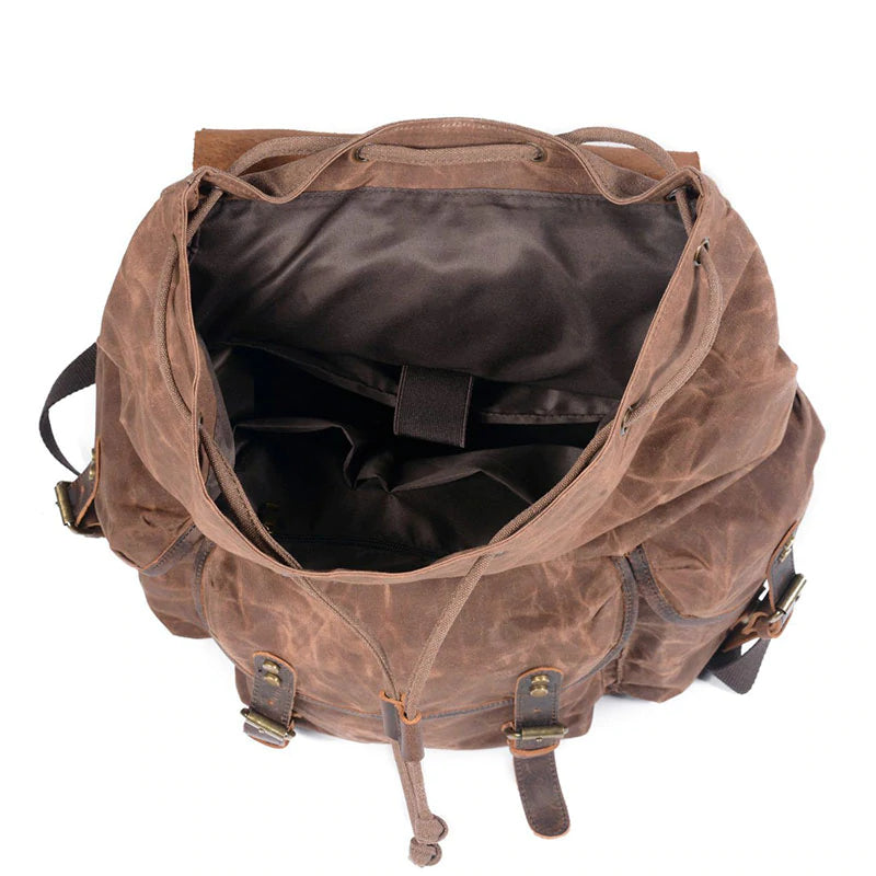 Waxed Canvas Waterproof Drawstring Backpack Unisex