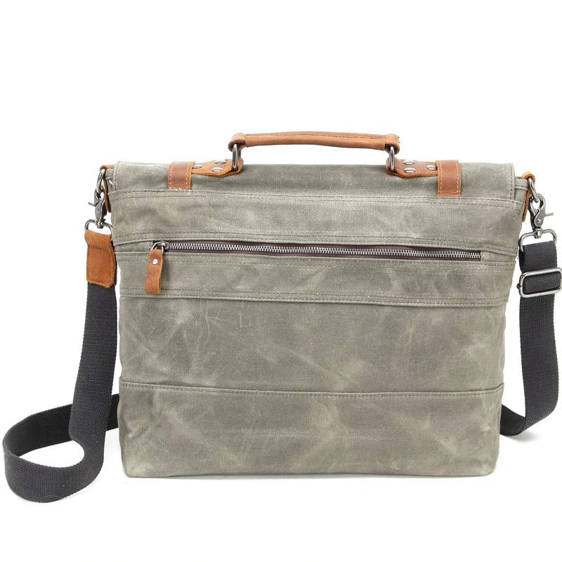 Canvas Messenger Bag Waterproof Canvas With Leather Shoulder Bag Waxed Canvas Crossbody Bag