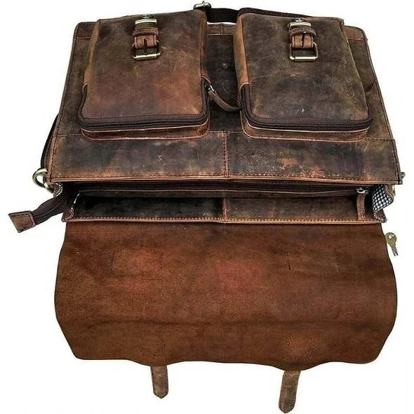 Men Vintage Leather Messenger Bag-The Distressed