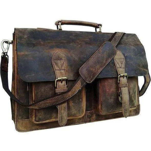 Men Vintage Leather Messenger Bag-The Distressed