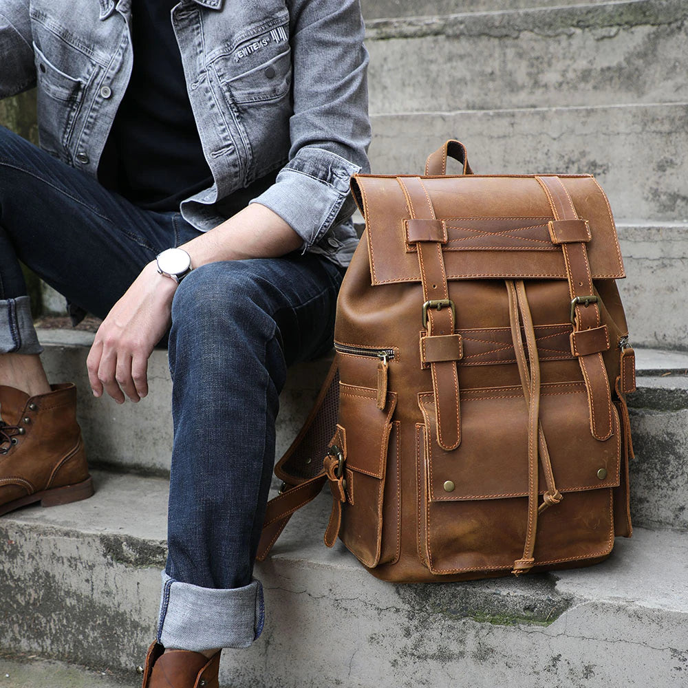 Brown Leather Rucksack | KYLO