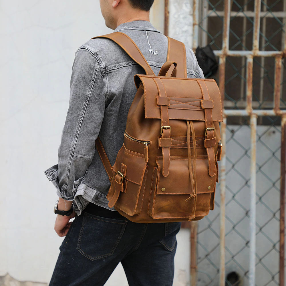 Brown Leather Rucksack | KYLO