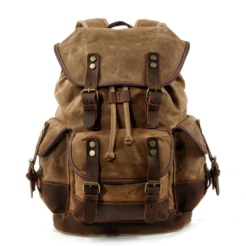 Flash Sale Canvas Travel Backpack Canvas With Leather Laptop Backpack Vintage Mens Canvas Rucksack