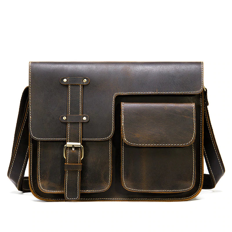 Men's Crazy Horse Leather Messenger Bag