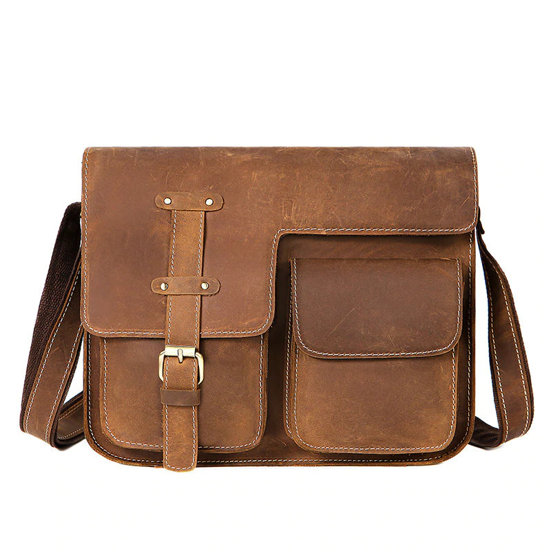 Men's Crazy Horse Leather Messenger Bag