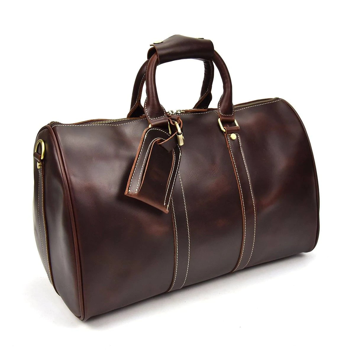 Leather Shoulder Bag Mens Leather Travel Bag Business Travel Luggage Bag