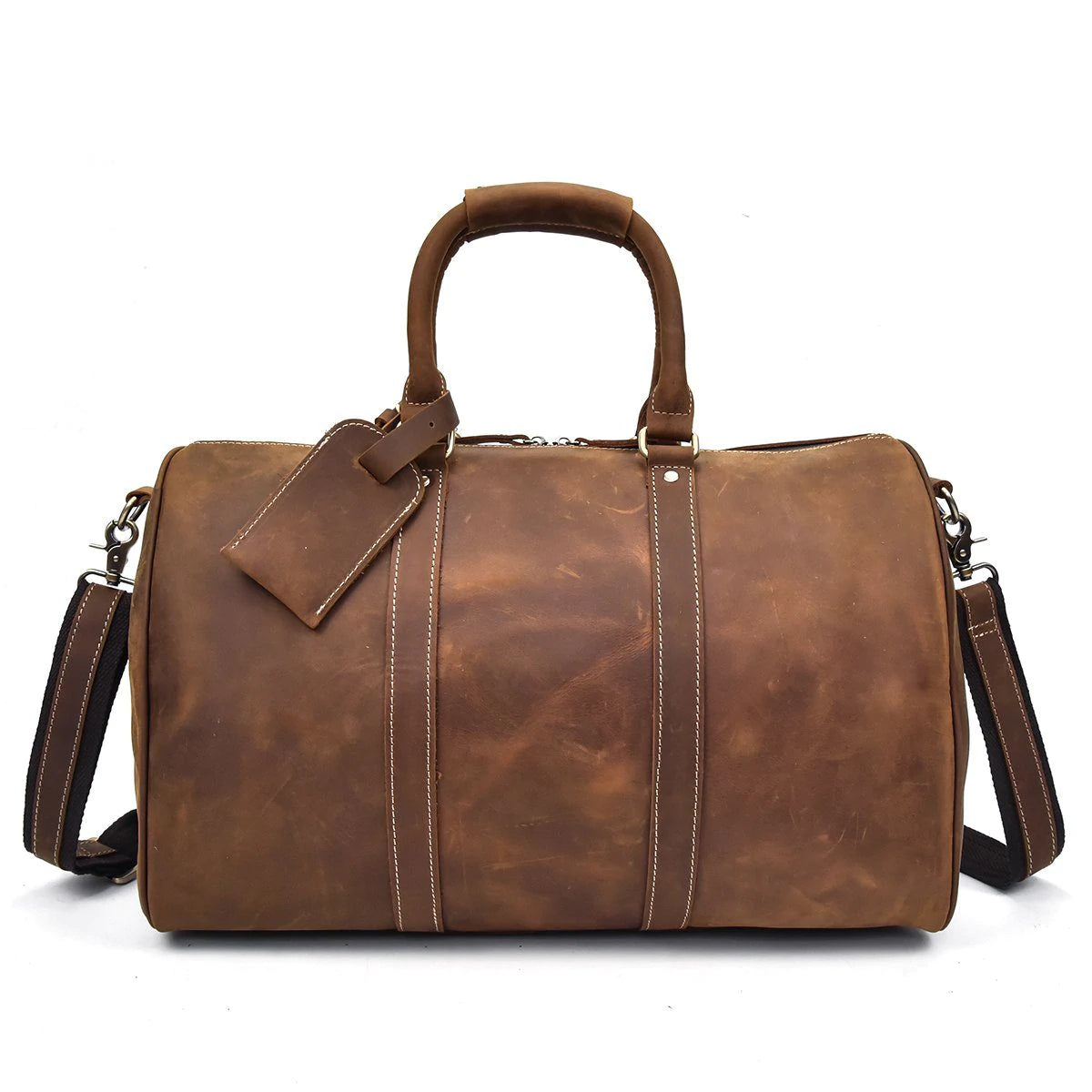 Leather Shoulder Bag Mens Leather Travel Bag Business Travel Luggage Bag