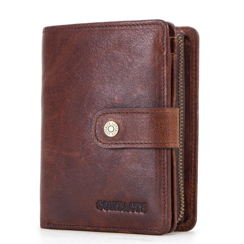 Leather Trifold Wallet RFID Blocking