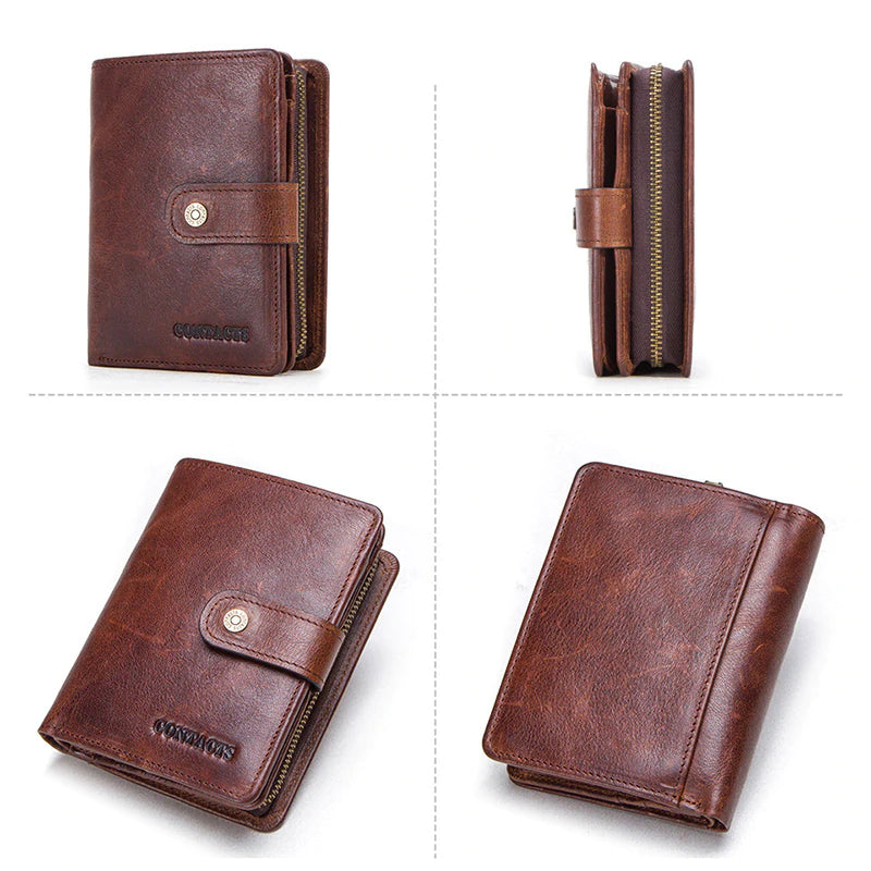 Leather Trifold Wallet RFID Blocking