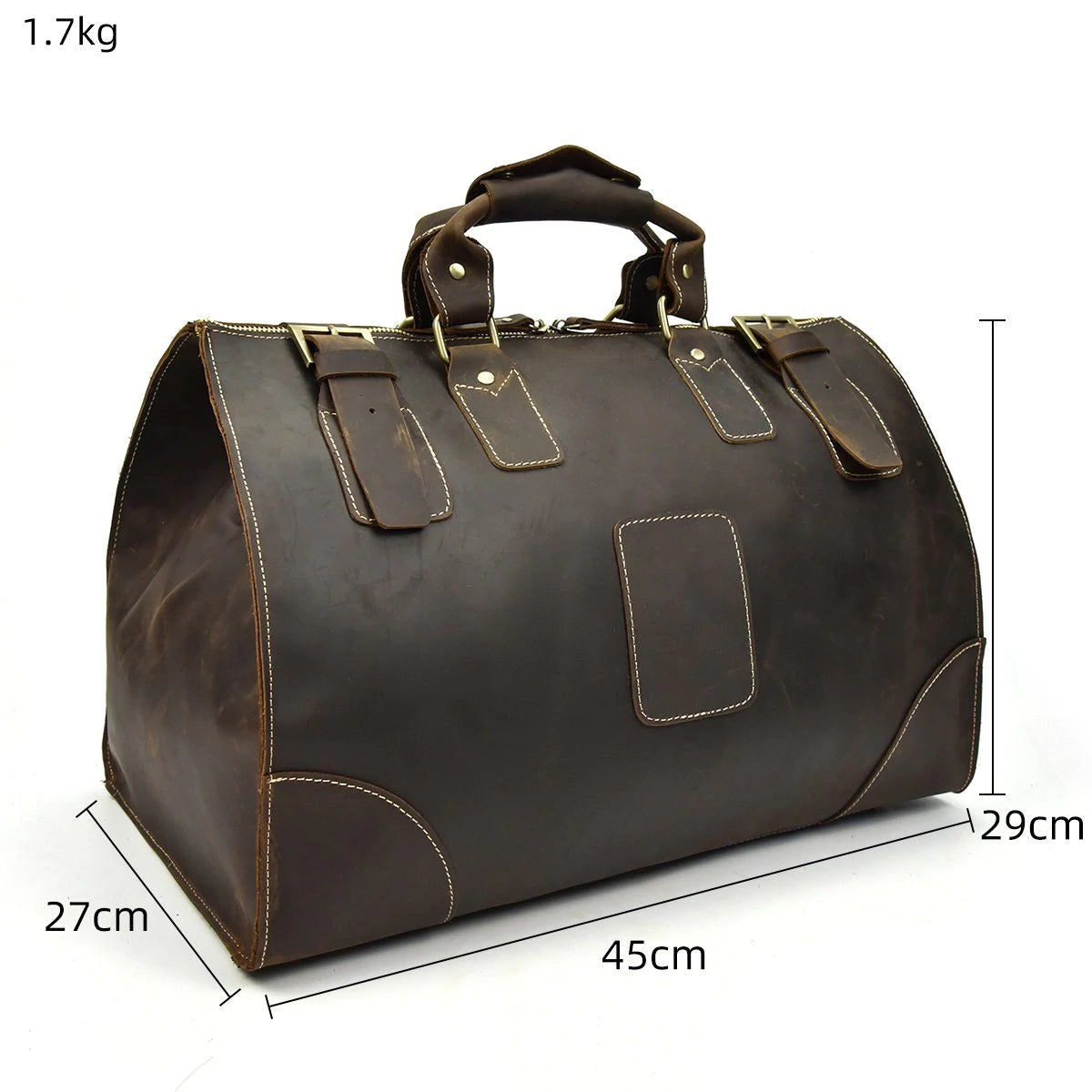 Handmade Leather Travel Bag, Mens Gym Bag, Duffle Bag