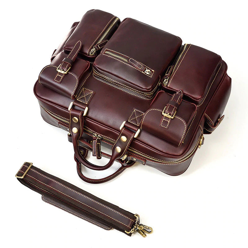 Men's Messenger Bags Genuine Leather Travel Bag Luxury Outdoor Camping Style Bags