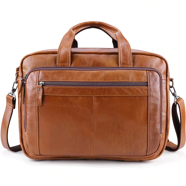 Full Grain Leather Briefcase 17 Inch Laptop Bags Leather Messenger Bags Natural Leather Shoulder Bag